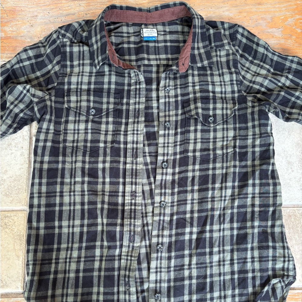 Kavu Green and Black Plaid Button Up Women’s XS